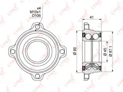 ��������� ������� ����. [� ABS] BMW 5(E39/60) 2.0-5.0 96-10 Lynxauto WB1005 WB1005 ����