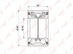 ��������� ������� �����. [45x42x80] Mazda 6(GG) 1.8-2.3 02-07 / 626(GF) 1.8-2.0D 97-02 / MPV(LW) 2.0D-2.3 02-06 / 3(BK) 1.6 05-08 Lynxauto WB1351 WB13...