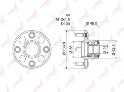 ������� ����. � ����� [��� ABS] Honda Civic V-VI 1.3-1.6 91-01 / Logo 1.3 99-02 Lynxauto WH1203 WH1203 ����