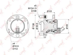 ������� ����. � ����� [� ABS] FORD Mondeo III 1.8-3.0 00-07, Jaguar X-Type 2.0-3.0 02-09 Lynxauto WH1226 WH1226 ����