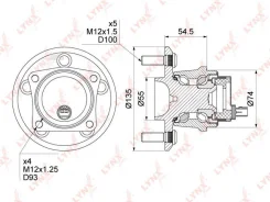 ��������� ���. ����. [�������] Toyota Avensis T25 03- Lynxauto WH1158 WH1158 ����
