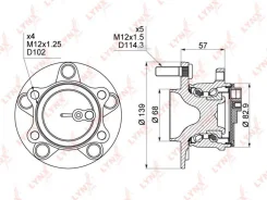 ������� ������ � ����� � ABS Mazda 3(BM) 1.5-2.2D 13/6(GJ) 2.0-2.5 13/CX-5 2.0-2.5 11 Lynxauto WH1496 WH1496 ����