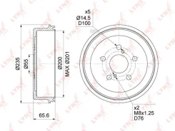 ������� ��������� [200x55] 5 ���. Toyota Carina E(T19) 1.6-2.0D 92-97 / Caldina (T19/21) 1.8-2.0D 92-02 / Celica(T20) 1.8 93-99 Lynxauto BM1001 BM1001...