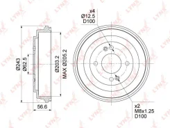 ������� ��������� (203x40,5) Hyundai Accent(MC) 05-10/i10 08-13/i20 08-15, KIA Rio II 05 Lynxauto BM1069 BM1069 ����