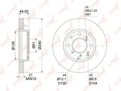���� ��������� �����. [240x21] Honda Civic V-VI 1.3-1.6 91-01 Lynxauto BN1038 BN1038 ����