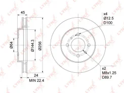 ���� ��������� �����. [256x24] Mitsubishi Lancer(CS) 1.3-2.0 03- / Lancer V-VI 1.5-1.8 92-03 Lynxauto BN1089 BN1089 ����