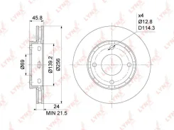 ���� ��������� �����. [256x24] Mitsubishi Colt(Z_) 1.1-1.5 04-12, Smart Forfour 1.1-1.5D 04-06 Lynxauto BN1094 BN1094 ����