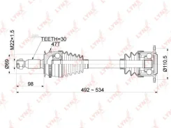 ������ � ����� ������. R Mitsubishi L200(KA/KB) 2.5D 05-15/Pajero Sport II 3.2D-3.5 08- Lynxauto CD1086A CD1086A ����