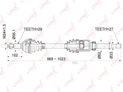 ������ � ����� �����. R Nissan X-Trail(T31) 2.5 CVT 07-15 Lynxauto CD1124 CD1124 ����