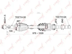 ������ � ����� R Toyota Camry(V50) 3.5 11-, Lexus ES350 15- Lynxauto CD1151A CD1151A ����