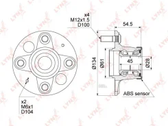 ������� ������ � ����� � ABS Honda Jazz(GD) 1.2-1.4 02-08 Lynxauto WH1079 WH1079 ����