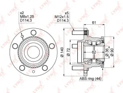 ������� ������ | ��� ����/��� | Mazda 6 (GG_, GY_) 02-08 / MPV (LW_) 99-06 Lynxauto WH1094 WH1094 ����