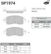 ������� ��������� Mazda, Nissan Demio, Note SP1974 SP1974 ����