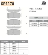 ������� ��������� ������ �������� Hyundai Santa Fe, Starex SP1178 SP1178 ����