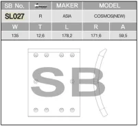 �������� ��������� ������ R18 135*12*178 10 ���. KIA SL027, L00834 SL027 ����