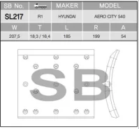 �������� ��������� ������ ������� R1 207*18/16*185 14 ���. Hyundai Aero city, Aero space SL217, L01649, L01378, 5834383500 SL217 ����