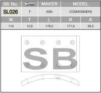 �������� ��������� �������� R18 110*12*178 8 ���. KIA Cosmos SL026, L00833 SL026 ����