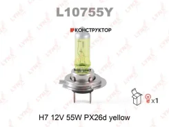 ����� H7 12V 55W PX26d Yellow Lynxauto L10755Y L10755Y ����