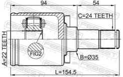 ���� ���������� ����� 22X35X24 Febest 4211P3M 4211P3M ����