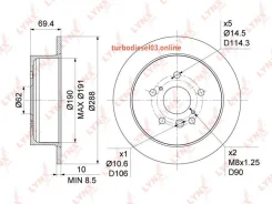���� ��������� ��������������� (288x10), ��� Lynxauto BN1143 BN1143 ����