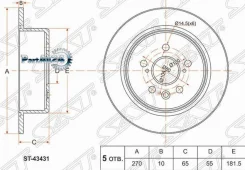 ���� ��������� (���) Toyota Caldina (T190, T210) 92-02 / Carina 92-96 SAT ST-42431-20300 ST4243120300 ����
