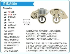 ��������� ���������� Mitsubishi Outlander 2.4 [4G69] 01.2003-12.2006 UTM RM3505A ����
