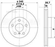 ���� ����. ��� �/� Ford Explorer (10-) ���. d=345 (�����. ) (DF 106211) DF106211 ����