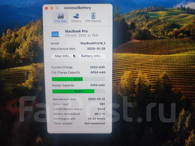 Apple MacBook Pro 13 2020. 13.3", 1,4����, ��� 8 ��, ���� 250���, WiFi: 1, Bluetooth: 1, ����������� �� 5��. ����