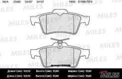 ������� ��������� ������ (��� �������) (����� Semi-Metallic) FORD Focus II/III/Mazda 3/OPEL Vectra C/ Volvo S40 (TRW GDB1621) E110005 Miles E110005 E1...