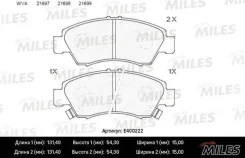 ������� ��������� �������� (��� �������) (����� Low-Metallic) (Honda Civic 1.3-1.6 91-01/JAZZ 1.2/1.4 02-) (TRW GDB1164) E400222 Miles E400222 E400222...