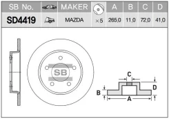 ���� ���������, ������ Sangsin Brake SD4419 SD4419 ����