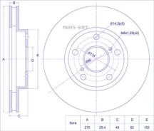 ���� ��������� /�������� /TI-GUAR ��� Toyota Mark II Cresta 1998-2001 JZX90 JZX100 JZX110 GX105; 275/25.4��; TG-43512-22220 STPD3111028S 3111028 09864...