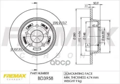 ���� ��������� ������! Ford C-Max II 10/ Kuga II/III 13/ Tourneo Connect II 13 Fremax ���. BD3958 BD3958 ����