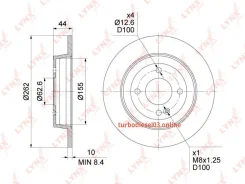 ���� ��������� ��������������� 262x10, ��� Lynxauto BN1531 BN1531 ����