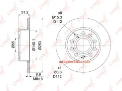 ���� ��������� ��������������� 253x10, ��� Lynxauto BN1195 BN1195 ����
