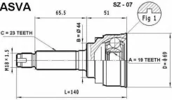 ���� �������� 19x44x23 ASVA Asvasz07ASVA SZ07 ����