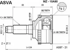 ���� �������� 26x56x28 ASVA Asvamz10A90 MZ10A90 ����
