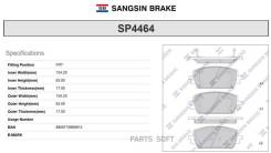  KIA Sorento 2020- SP4464 Sangsin Brake SP4464 SP4464 
