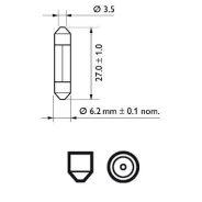 ����� ��������� ������� �������� ���������� 12V 3W T6,2x27 Philips 12818CP 12818CP ����