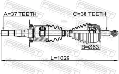 ������ � ����� R 37�1049�38 VW Transporter 7E# 2010-2015 [RDW] Febest 23147ERH 23147ERH ����