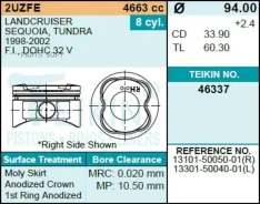 ������ (�-� 8��) STD 2UZFE LAND Cruiser HDJ101, UZJ100 98-07 94/1,5/1,5/4 d=22 46337STD ����