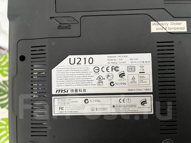 MSI Wind12 U210. 16.9", 1,6����, ��� 2048 ��, ���� 300���, WiFi: 1, Bluetooth: 1, ����������� �� 1��. ����