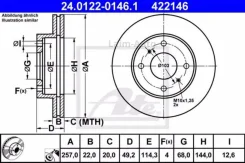����. ���� ���. ����. [257x22] 4 ���. Nissan Primera 1.6-2.0/T 6/90- 24012201461 ����