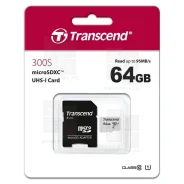 ����� ������ MicroSDHC 64GB Class 10 Transcend 300S UHS-1 U1 + SD ������� ����