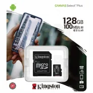����� ������ MicroSDXC 128GB Class 10 Kingston Canvas Select Plus A1 100MB/s + SD ������� ����