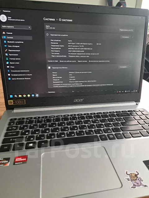 Acer Aspire 5 A515-45G. 15.6", 1,8����, ��� 8 ��, ���� 512���, WiFi: 1, Bluetooth: 1, ����������� �� 10��. ����