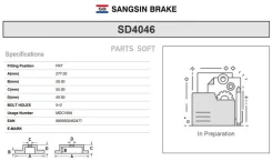 ���� ��������� Toyota Avensis 1.6-2.4 03- �������� ����. SD4046 SD4046 ����