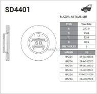 ���� ��������� Mazda 3 1.4/1.6 03/Mazda 5 15 1.8/2.0/2.0D 03 �������� ����. SD4401 SD4401 ����