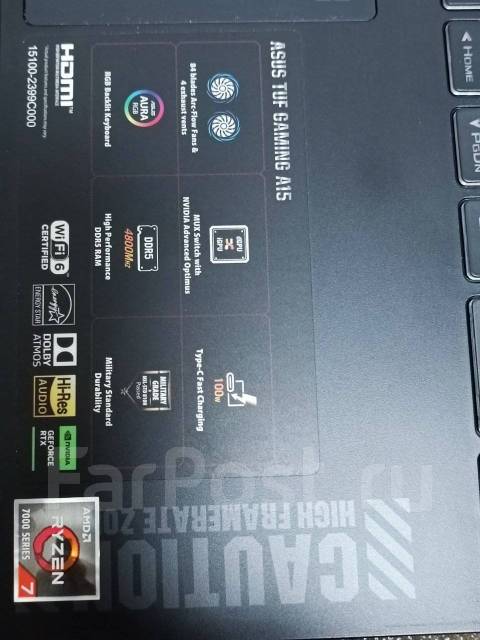 Asus TUF Gaming A15 FA507NU. ��� 16 ��, WiFi: 1, Bluetooth: 1 ����