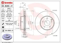 ���� ����. ��� ������. [295x28] 5 ���. MB C [204] 03.2007- / T-modell 09.2007- Brembo 09B28041 09B28041 ����